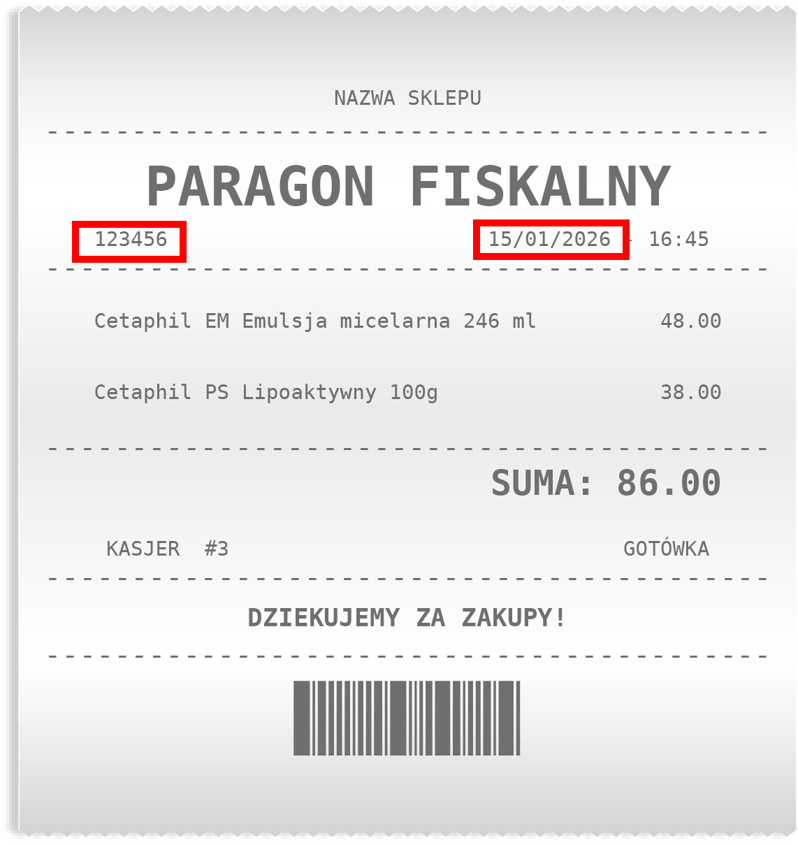 Przykładowy paragon